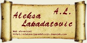 Aleksa Lapadatović vizit kartica